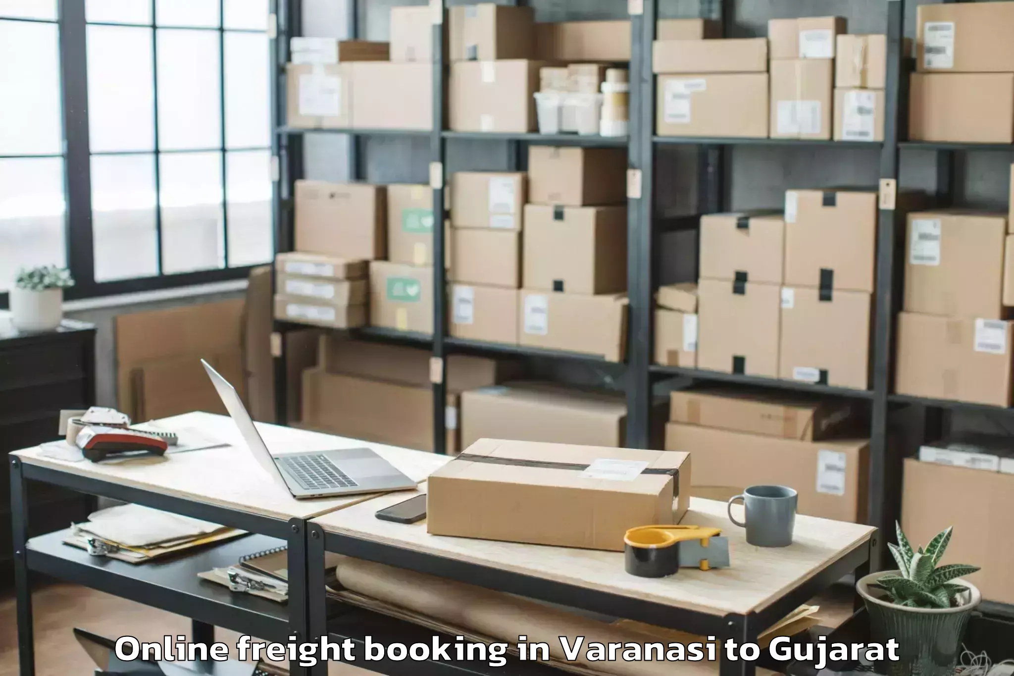 Get Varanasi to Balasinor Online Freight Booking